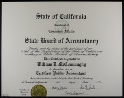State Board of Accounting Certificate